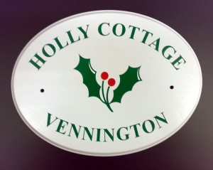 Holly Cottage Vennington Signage