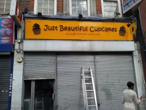 Just Beautiful Cupcakes Shop Sign