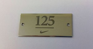Custom aluminium asset tag for UK business by Premium Signs