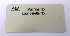 Custom aluminium asset tag for UK business by Premium Signs