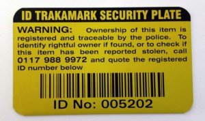 Custom aluminium asset tag for UK business by Premium Signs