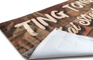 a sample picture of a banner showing a wooden pattern background and text
