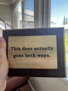 Funny message on an engraved sign