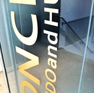 vinyl lettering on glass