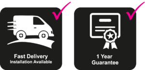 fast delivery and 1 year guarantee icons for signs